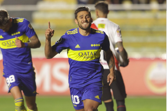 Salvio, la cara de la alegría de Boca en la Copa Libertadores.