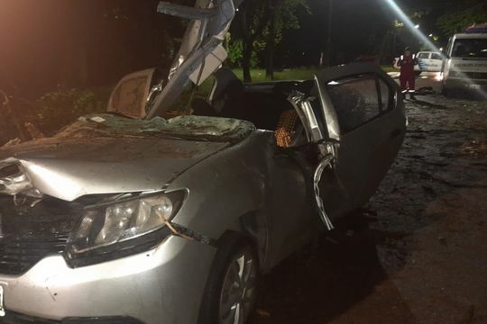 un arbol aplasto un auto en gonnet: asi fue el tenso rescate