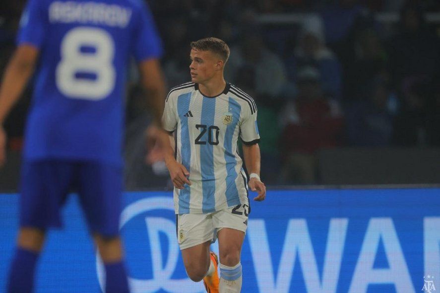 Ignacio Miramón, en la victoria de la Selección Argentina ante Uzbekistán en el Mundial Sub 20