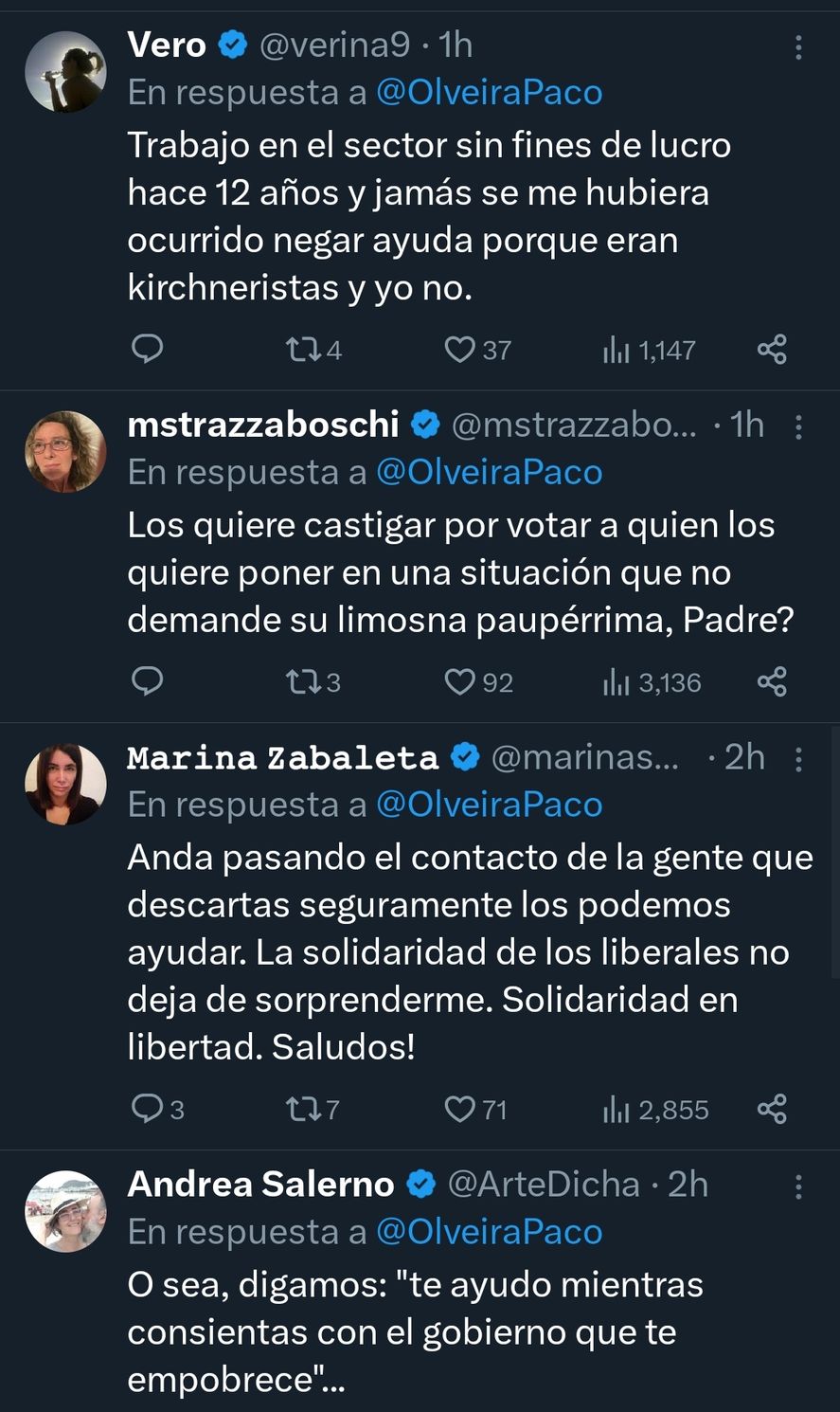 La reacción en redes al mensaje de uno de los curas opción por los pobres, quien desempeña su labor pastoral y de ayuda social en el partido bonaerense de Merlo, y que pidió a los humildes que hayan votado por Javier Milei que se abstengan de ir a pedir comida o cualquier ayuda a la entidad que dirige alegando que tengan 