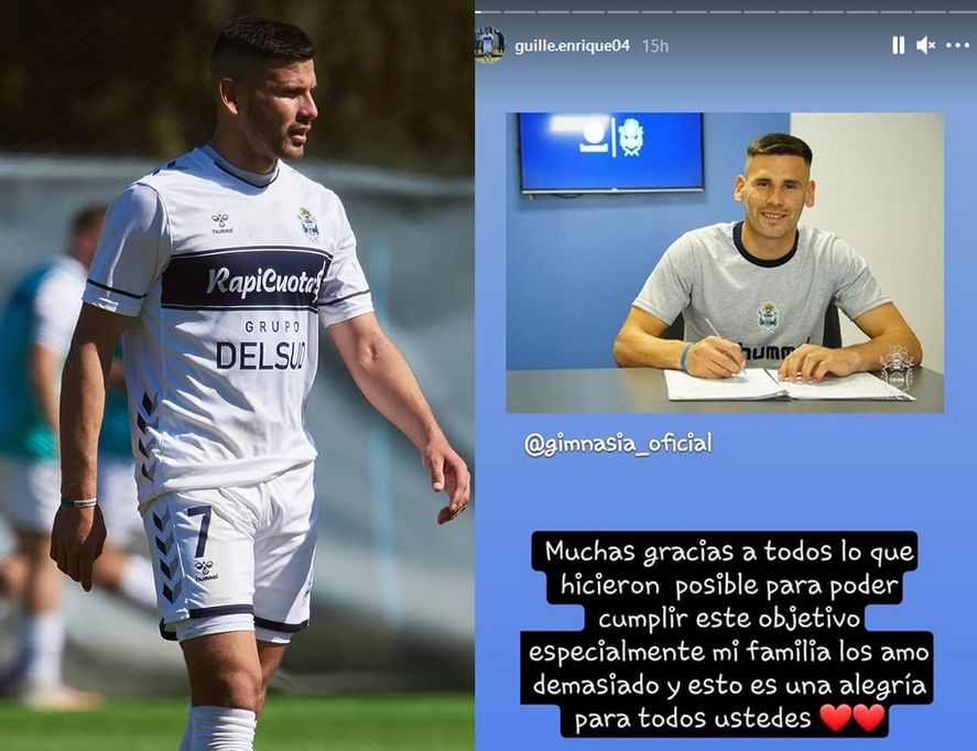 El mensaje de Guillermo Enrique en su Instagram tras la firma de contrato con Gimnasia.