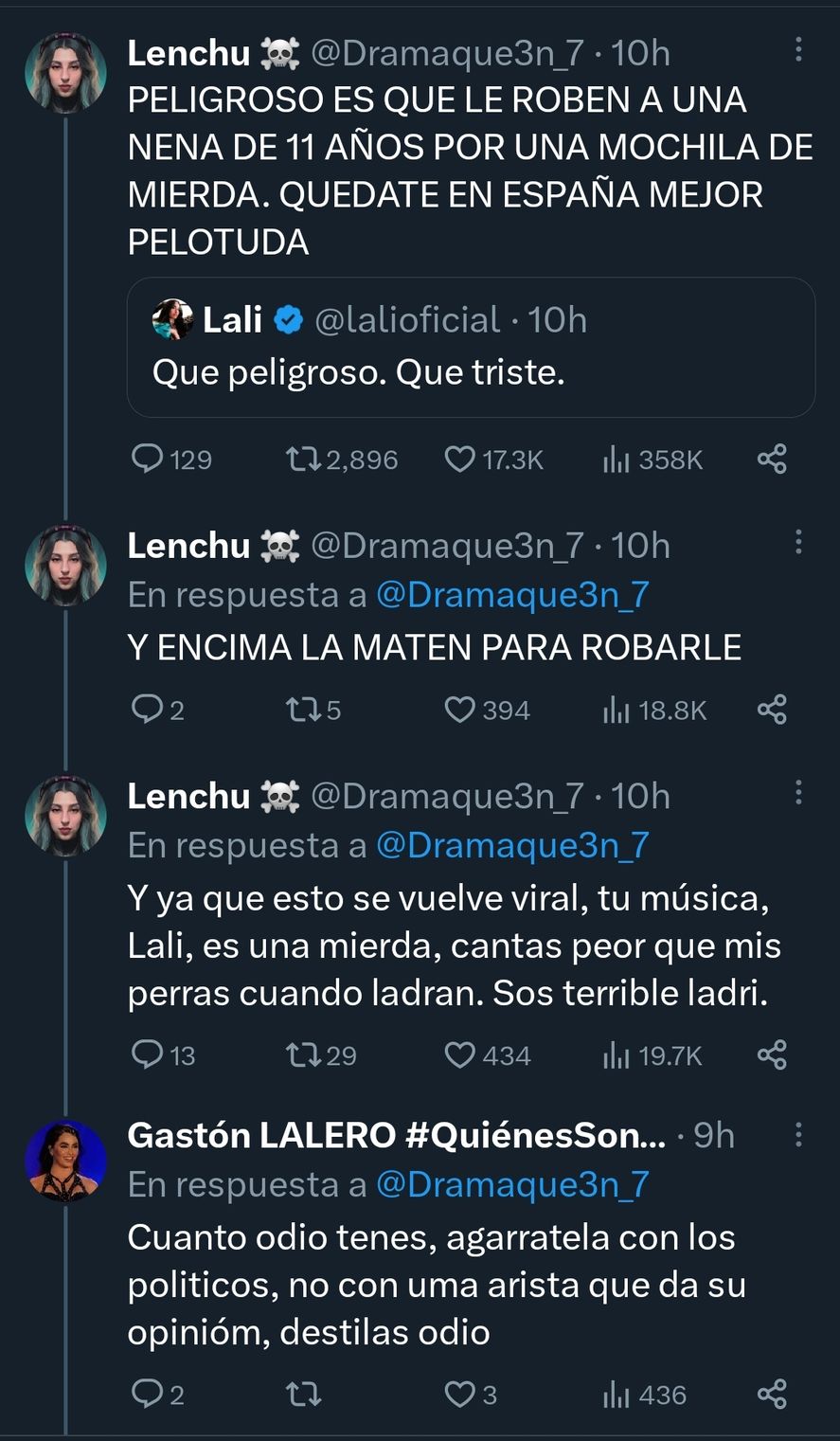 Las polémicas desatadas a partir del tuit de Lali Espósito que hablan de peligro y tristeza debido al primer lugar de Javier Milei en las PASO 