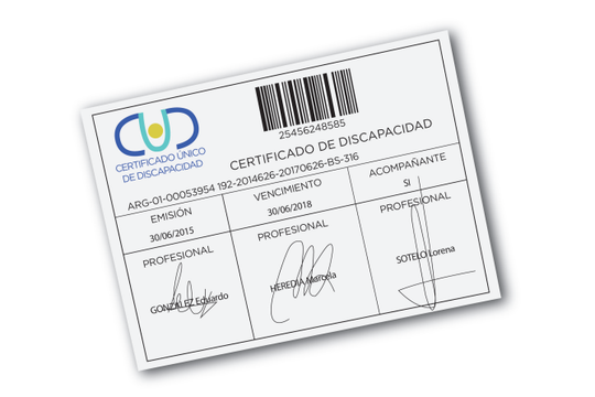 Se extendieron los plazos de actualización del Certificado Único de Discapacidad. 