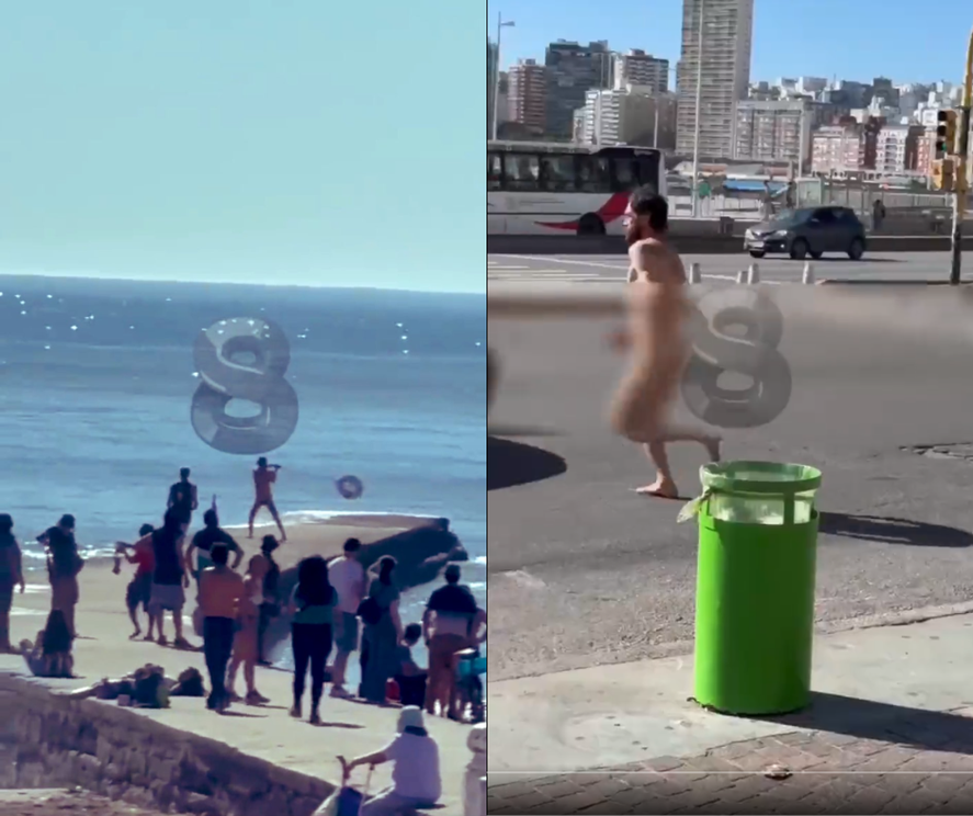 Un hombre sin ropa corrió por una de las calles principales de Mar del Plata: mirá el video.