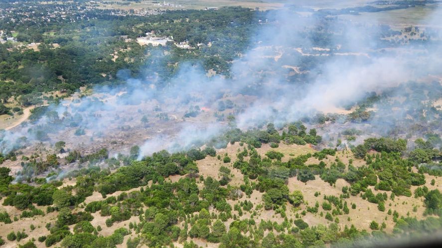 Varias dotaciones de bomberos trabajan para extinguir el fuego en Villa Gesell