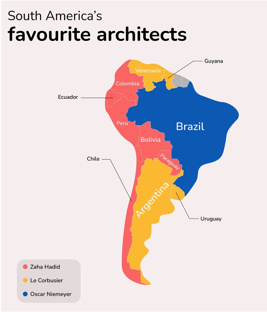 El mapa de Money con los arquitectos más buscados en Sudamérica