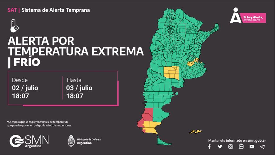 Rige una alerta amarilla por fr&iacute;o extremo en la Provincia de Buenos Aires.&nbsp;