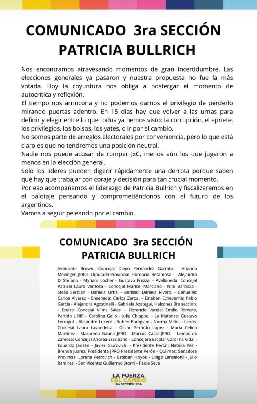 Patricia Bullrich resquebraja Juntos para sumar adeptos por goteo a Javier Milei