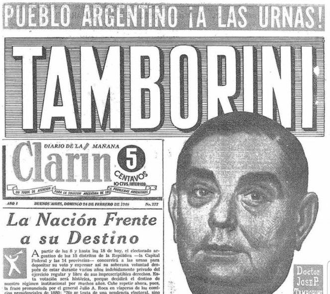 La tapa de Clarín el día domingo 24 de febrero de 1946 el día que Perón ganó su primera elección. No tuvo suerte el deseo del diario 