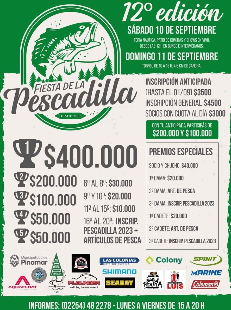 La 12° edición de la Fiesta de la Pescadilla realizará este 10 y 11 de septiembre en Pinamar. 