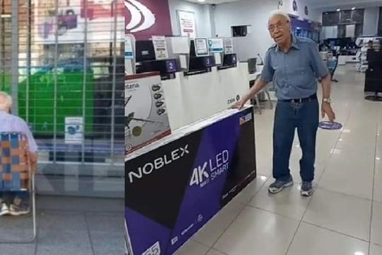 Carlos Bejar es el abuelo que se fue de su casa para ver el partido en la calle y se hizo viral.