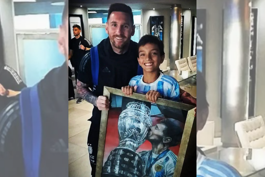 Dibujuani conoció a Lionel Messi: Lo único que te pido es que lo cuelgues en el living de tu casa