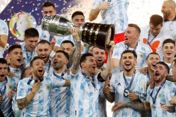 Argentina en los festejos de la última Copa América en el Maracaná.