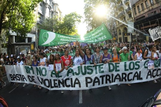 Masivas movilizaciones feministas por el 8M en CABA y Provincia.  Foto Télam